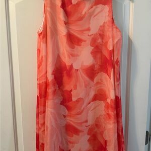 Jessica Howard Coral and Pink Midi Dress